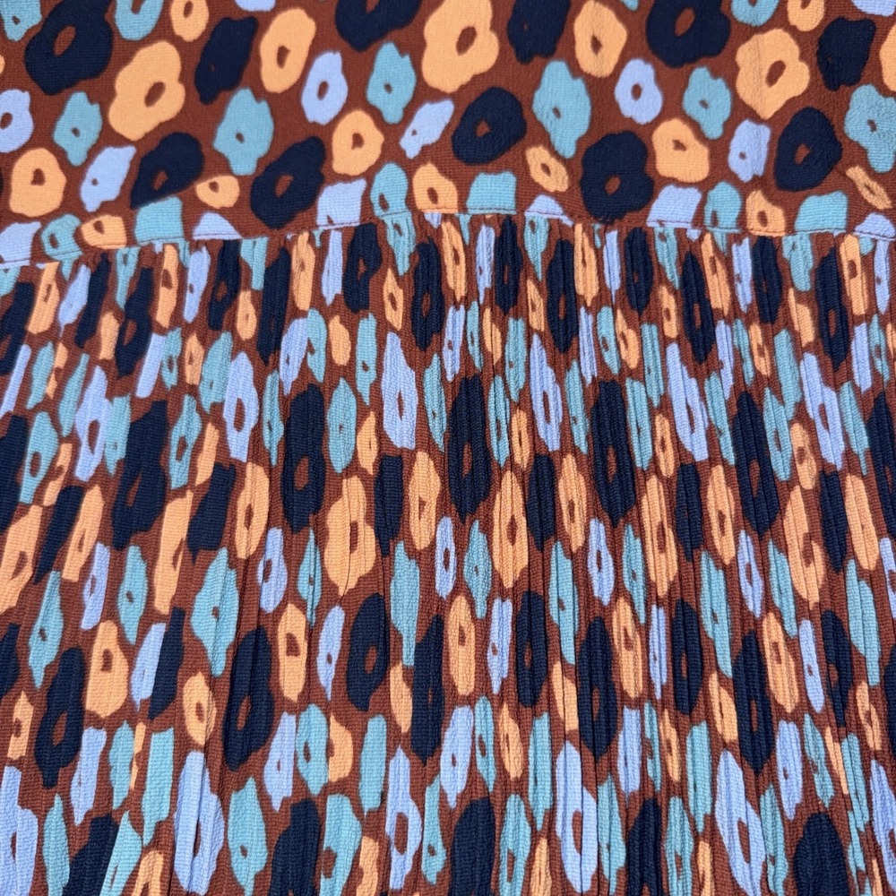 NWT Wildfang Retro Floral Cinnamon Empowered Plisse Sleeveless Button Up Size S - Picture 4 of 4
